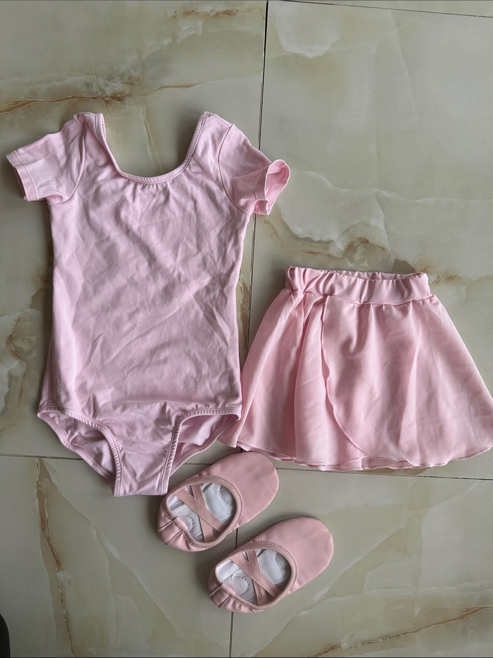 Classic Pink Ballet Set for Kids — Leotard, Skirt & Shoes